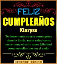 GIF Frases de Cumpleaños Klaryss